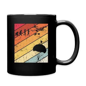Fallschirmspringer Evolution Fallschirm Extremspor - Tasse einfarbig - Schwarz - Rechts