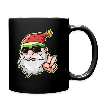 Santa Hat Watermelon Victory Sign Lunettes de soleil - Mug uni - noir - Droite