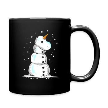 Bonhomme de neige licorne pour Noël en juillet - Mug uni - noir - Droite