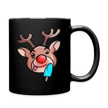 Renne Rudolph avec popsicle à la crème glacée - Mug uni - noir - Droite