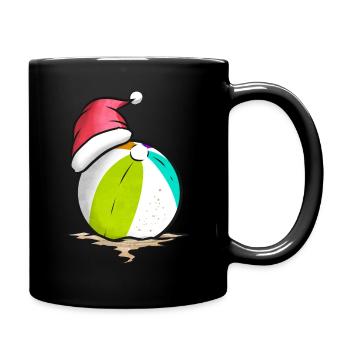 Beach Ball With Santa Hat Celebrating Christmas - Full Colour Mug - black - Right