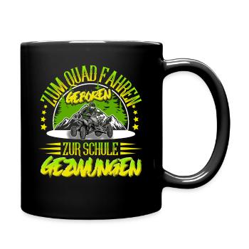 Quad ATV Offroad Quadfahrer - Tasse einfarbig - Schwarz - Rechts