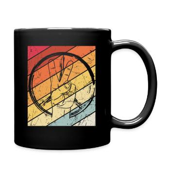 Vintage Peace Zeichen Frieden Symbol Peace Hippi - Tasse einfarbig - Schwarz - Rechts