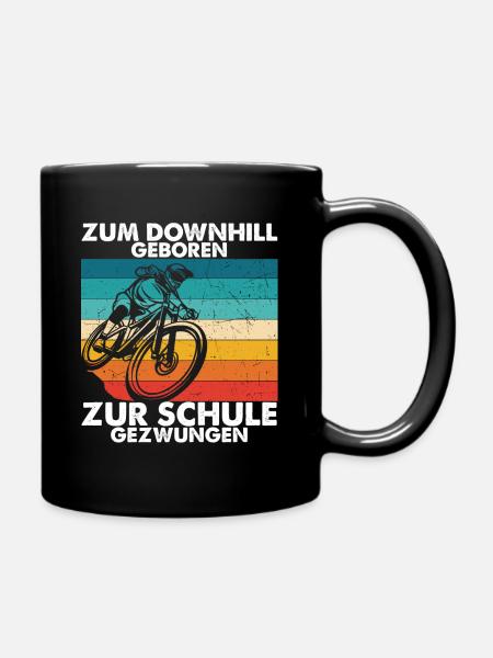 Downhill T-Shirt Zum Downhill Geboren zur Schule - Tasse einfarbig - Schwarz
