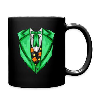 Green Outfit With Bow For St. Patricks Day - Tasse einfarbig - Schwarz - Rechts