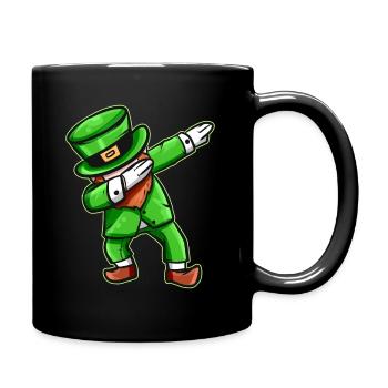 Kawaii Dabbing Leprechaun for St. Patrick's Day - Full Colour Mug - black - Right
