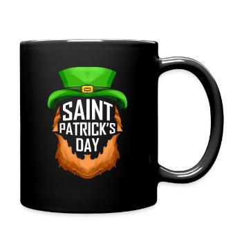 Logo barbe-rouge et chapeau vert pour la Saint-Patrick - Mug uni - noir - Droite