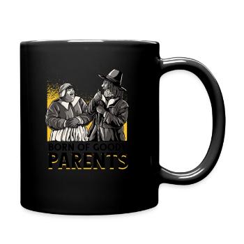 Born Of Goody Parents Funny Mormon LDS Church Pilg - Full Colour Mug - black - Right