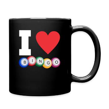I Love Bingo Lustiges Bingo - Tasse einfarbig - Schwarz - Rechts