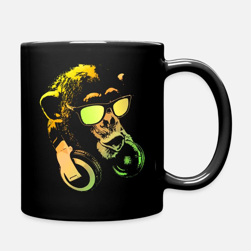 Affen DJ Yellow - Tasse einfarbig - Schwarz