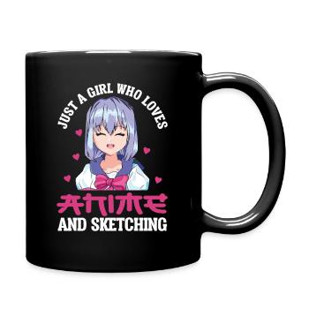 Just A Girl Who Loves Anime And Sketching Anime - Full Colour Mug - black - Right