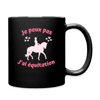 Je Peux Pas J'ai Equitation Idée Cadeau Cavalière - Mug uni - noir - Droite