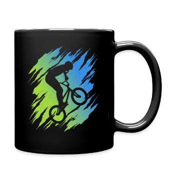 BMX Fahrer Freestyle Rad Stunt BMX Fahrrad - Tasse einfarbig - Schwarz - Rechts