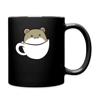Cochon d’Inde - Assis dans une tasse blanche - Mug uni - noir - Droite