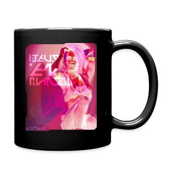 Scifi Punk Girl With Bionic Arm - Tasse einfarbig - Schwarz - Rechts