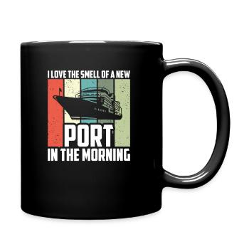 J’adore l’odeur du nouveau port lors de la croisière du matin - Mug uni - noir - Droite