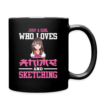 Just A Girl Who Loves Anime And Sketching Anime - Full Colour Mug - black - Right