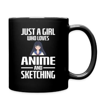 Just A Girl Who Loves Anime And Sketching Anime - Full Colour Mug - black - Right