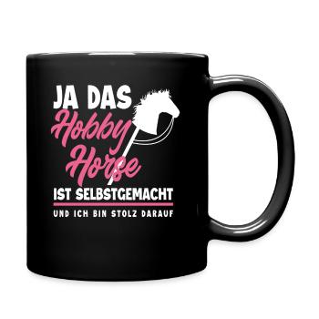 Hobby Horse Steckenpferd Reiten - Tasse einfarbig - Schwarz - Rechts