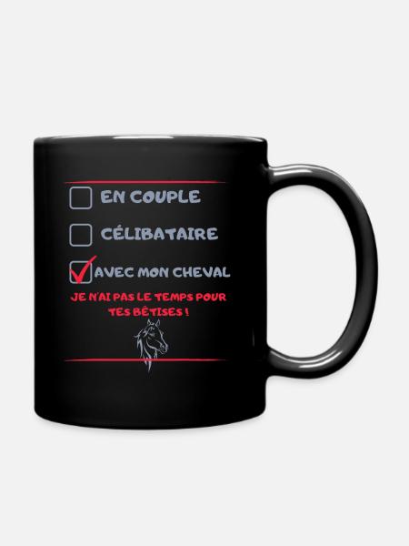 Couple Célibataire Avec Mon Cheval Cadeau Cavalier - Mug uni - noir
