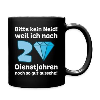 Dienstjubiläum 20 Jahre Firmenjubiläum Geschenk - Tasse einfarbig - Schwarz - Rechts