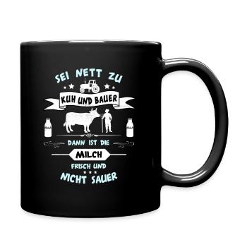 Bauer Landwirt - Tasse einfarbig - Schwarz - Rechts