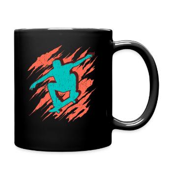 Skater Tricks Skateboard Stunt Skateboarding - Tasse einfarbig - Schwarz - Rechts