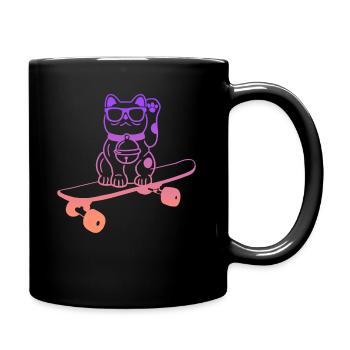 Skateboard Katze Skater Tricks Skateboarding - Tasse einfarbig - Schwarz - Rechts