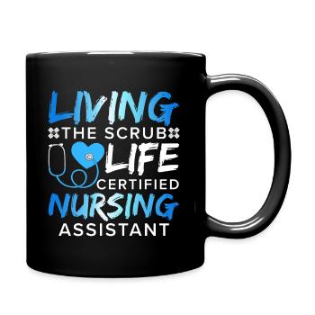 Zertifizierte Krankenpflegeschwester Outfit - Tasse einfarbig - Schwarz - Rechts