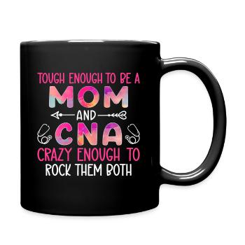 Certified Nursing Assistant World's Best Mom Tag - Full Colour Mug - black - Right
