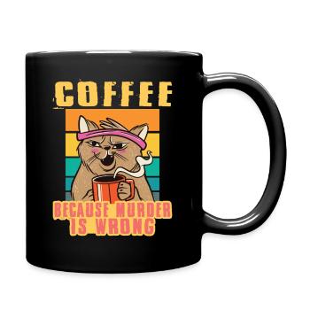 Chat de café dictons drôles - Mug uni - noir - Droite