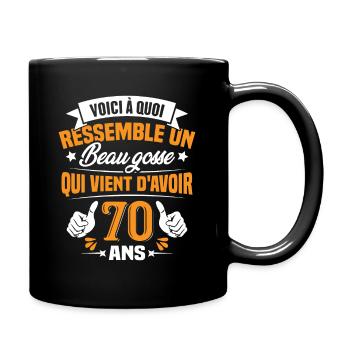 Voici à Quoi Ressemble Un Beau Gosse 70 ans Cadeau - Mug uni - noir - Droite