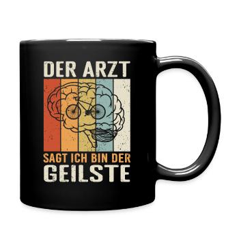 Fahrradfahrer MTB Mountainbike Rennrad Spruch - Tasse einfarbig - Schwarz - Rechts