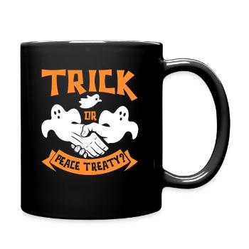Halloween Trick Friedensvertrag Pazifist Wahl - Tasse einfarbig - Schwarz - Rechts