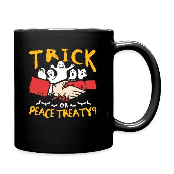 Halloween Trick Friedensvertrag Pazifist Wahl - Tasse einfarbig - Schwarz - Rechts