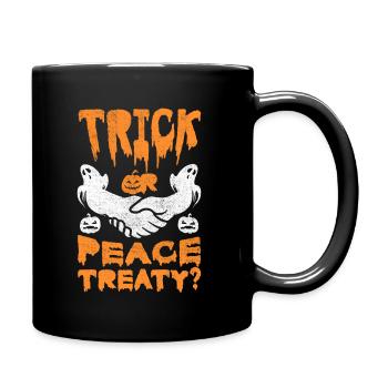Halloween Trick Friedensvertrag Pazifist Wahl - Tasse einfarbig - Schwarz - Rechts