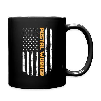Postbeamte USA Flagge Geschenk - Tasse einfarbig - Schwarz - Rechts