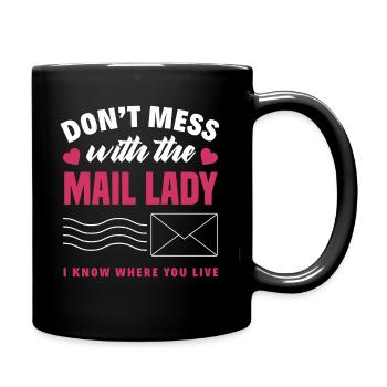 Postbeamtin Frau Beruf Geschenk - Tasse einfarbig - Schwarz - Rechts