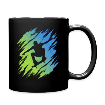 Skateboarding Tricks Skateboard Skater - Tasse einfarbig - Schwarz - Rechts