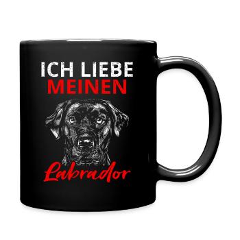 Labrador Hund Hundebesitzer Ich liebe meinen Labra - Tasse einfarbig - Schwarz - Rechts