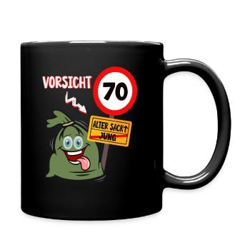 Geburtstag alter sack 70 Jahre - Tasse einfarbig - Schwarz - Rechts