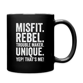 Positivity Misfits Poets Poetry Unique Uniqueness - Full Colour Mug - black - Right