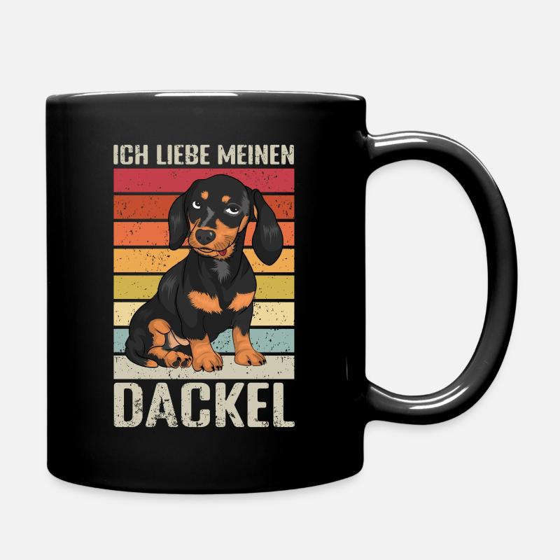 Dackel Rauhaar Dackel - Tasse einfarbig - Schwarz