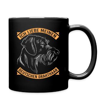Hund Hundebesitzer - Tasse einfarbig - Schwarz - Rechts