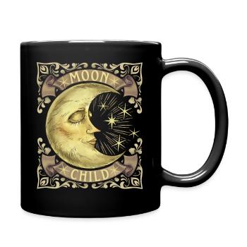 Moon-Child, Crescent, Boho Vintage, Victorien - Mug uni - noir - Droite