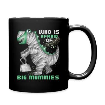 Dinosaur, Mummy, Funny Dino, Halloween Dino - Full Colour Mug - black - Right