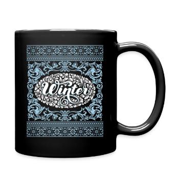 Winter design, winter motif with great typography - Full Colour Mug - black - Right