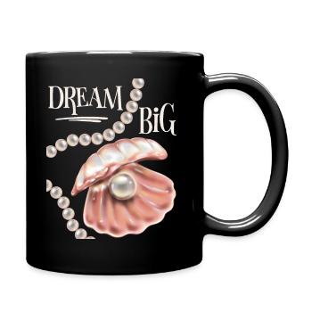 Shell with pearl, motivational saying Dream-Big - Full Colour Mug - black - Right