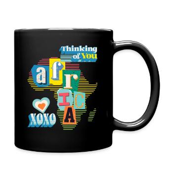 Afrika, Landkarte, Typografie, Love-Liebe - Tasse einfarbig - Schwarz - Rechts