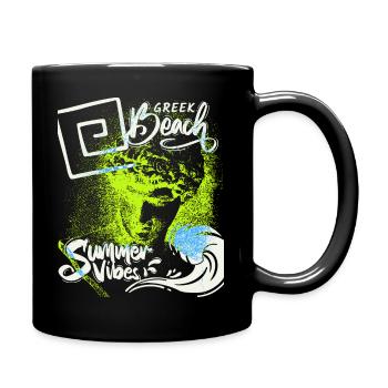 Griechenland, Strand, Urlaub, griechischer Sommer - Tasse einfarbig - Schwarz - Rechts